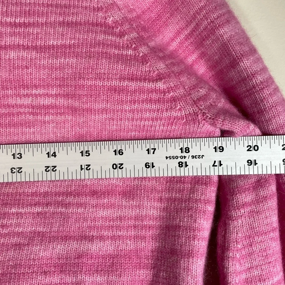J. Crew Collection Women's Sz S Marled Pink Tie-Sleeve Wool Alpaca Crew sweater